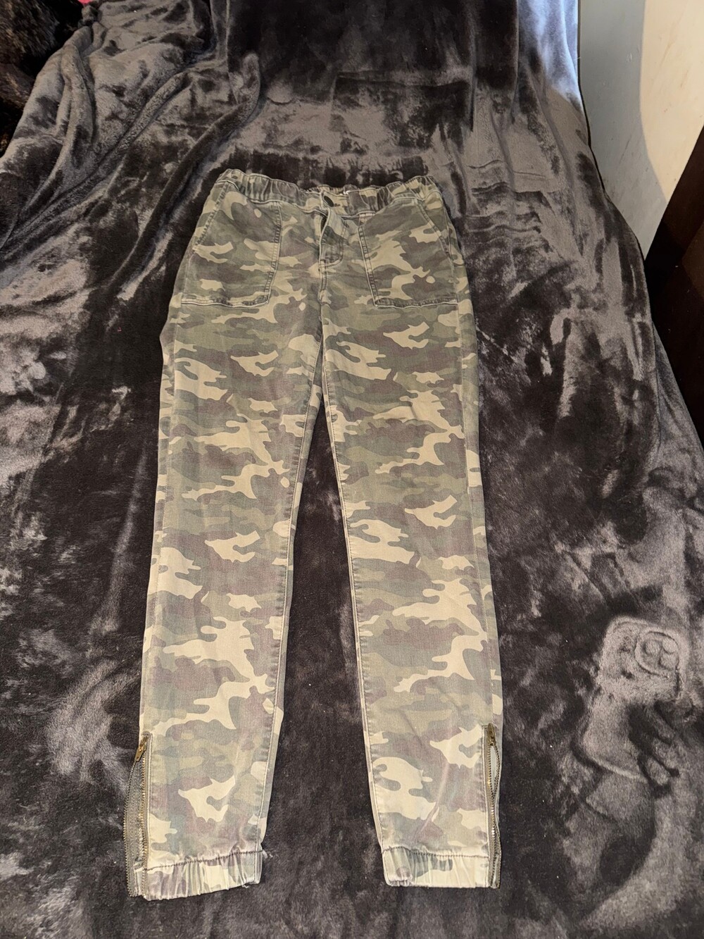 American eagle Camouflage Pants Elastic Waistband Zipper Ankle Casual Trousers